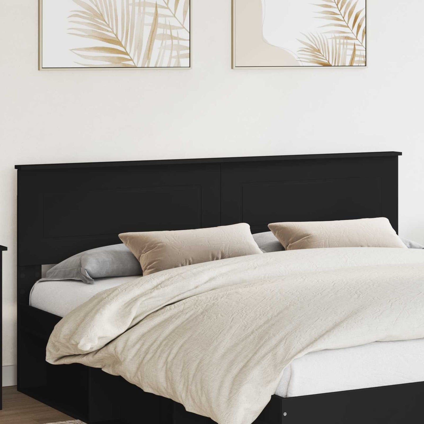 vidaXL Tête de lit noir aspect chêne 180 cm bois d'ingénierie