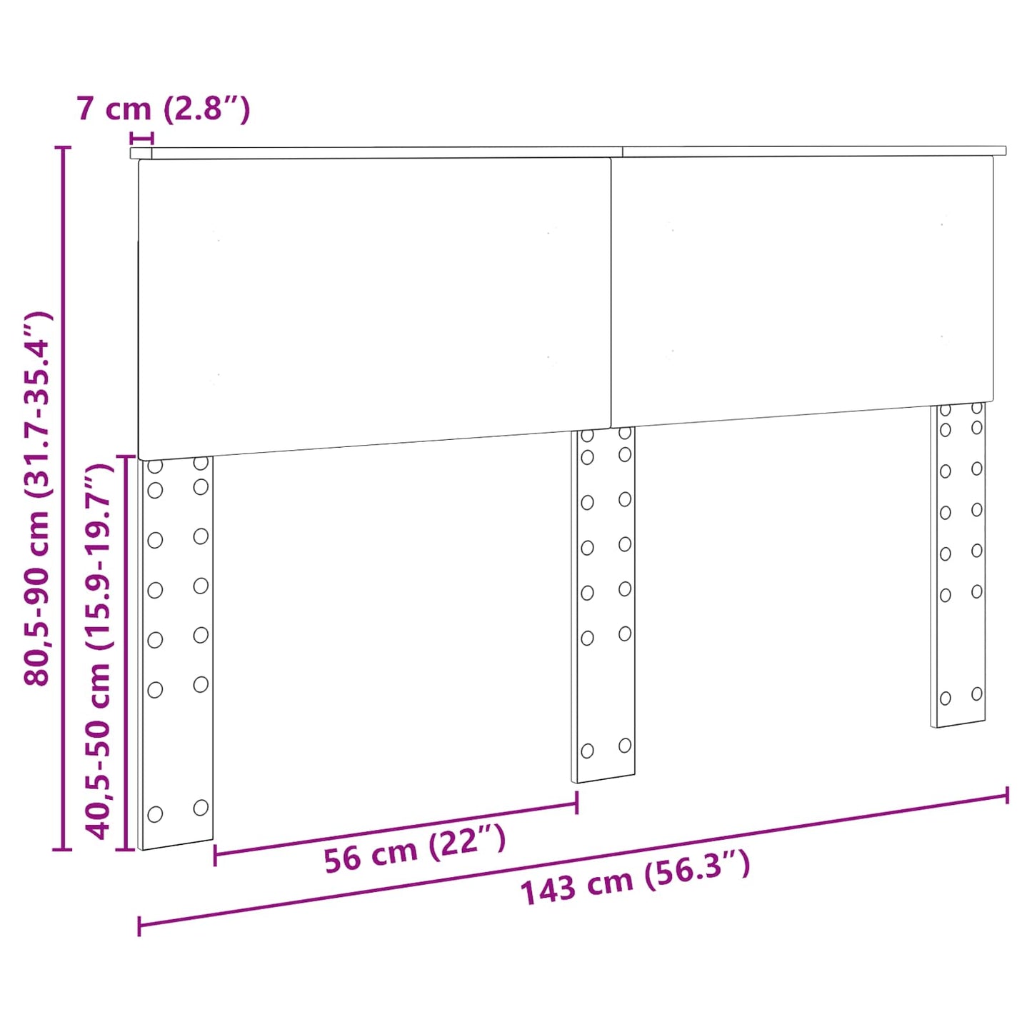 Kopfteil Artisan-Eiche 140 cm Holzwerkstoff
