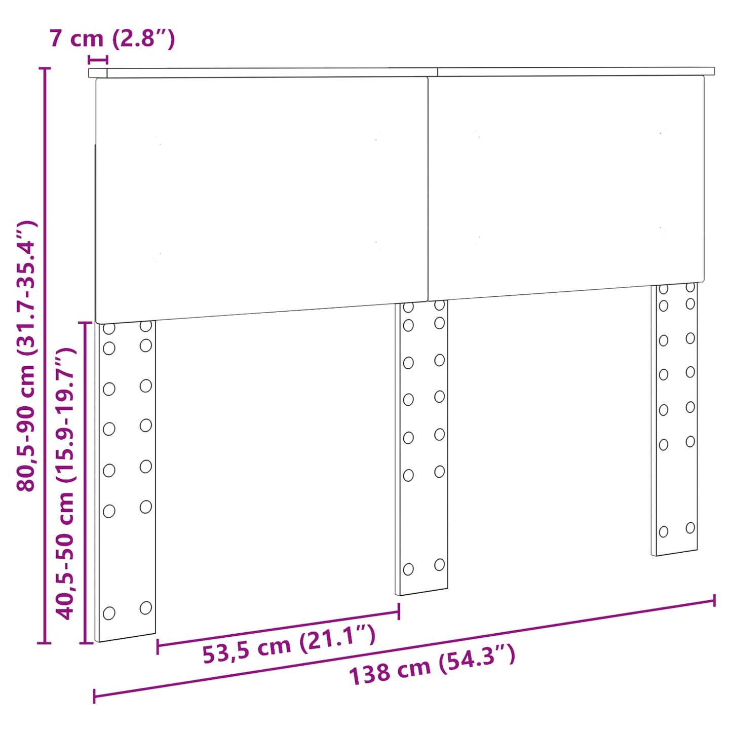 Kopfteil Altholz 135 cm Holzwerkstoff
