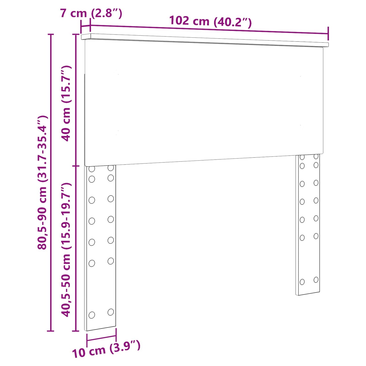 Kopfteil Graues Sonoma 100 cm Holzwerkstoff