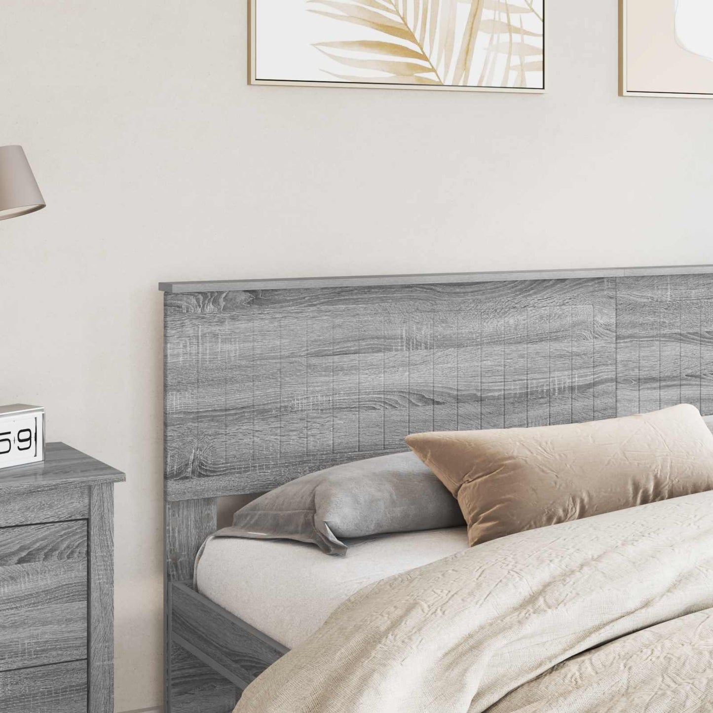 vidaXL Kopfteil Graues Sonoma 200 cm Holzwerkstoff