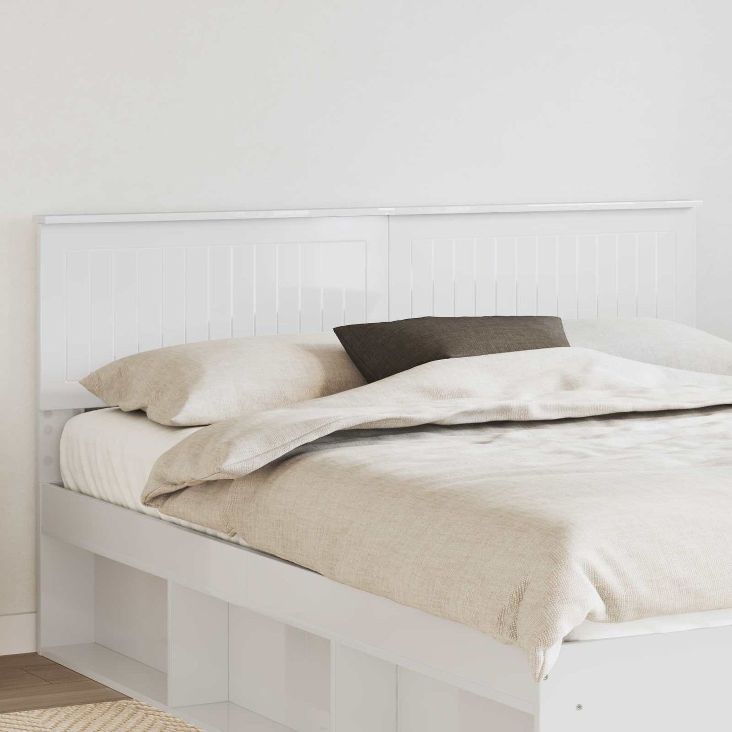 vidaXL Kopfteil Glänzend Weiß 160 cm Holzwerkstoff