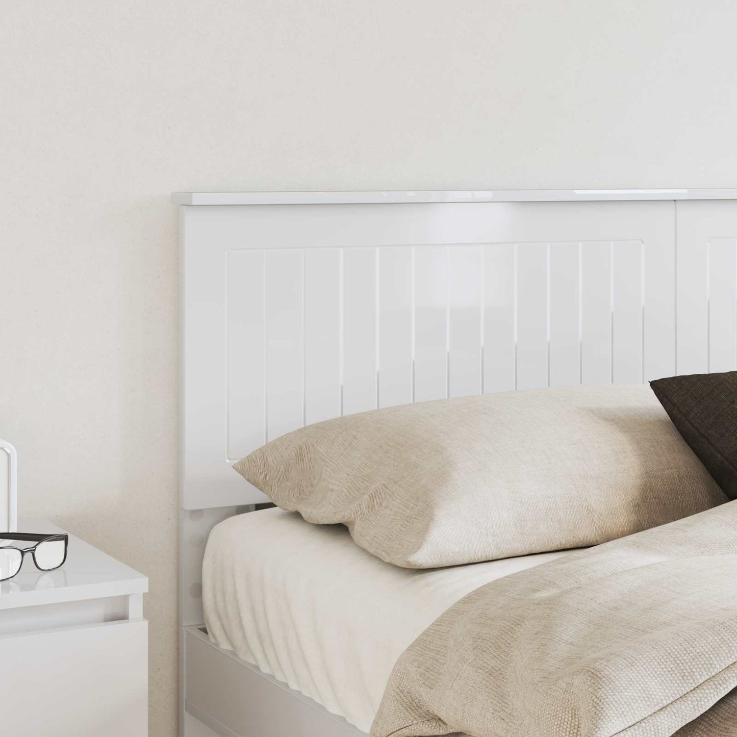 vidaXL Tête de lit Blanc brillant 150 cm Bois d'ingénierie