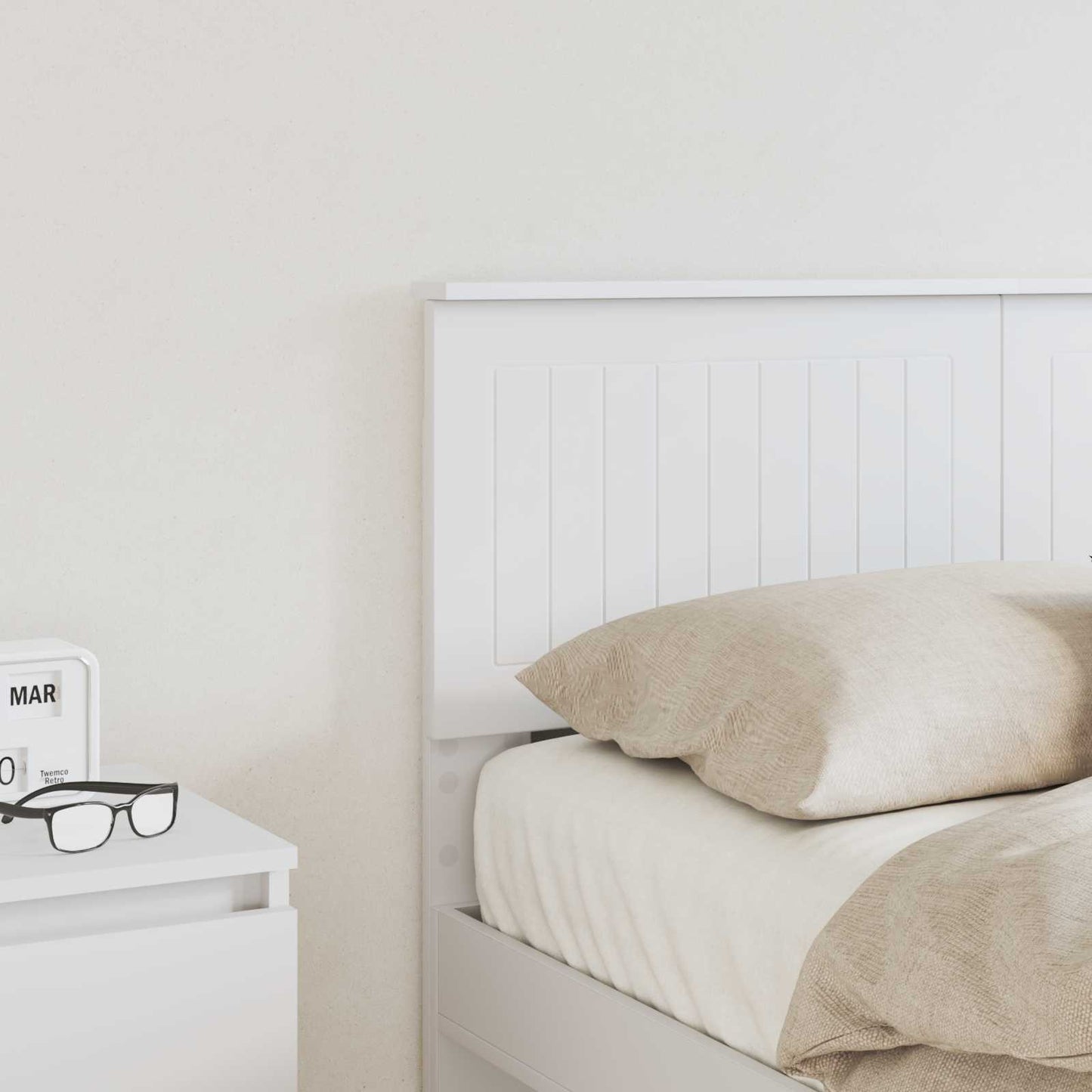 Kopfteil Weiß 135 cm Holzwerkstoff