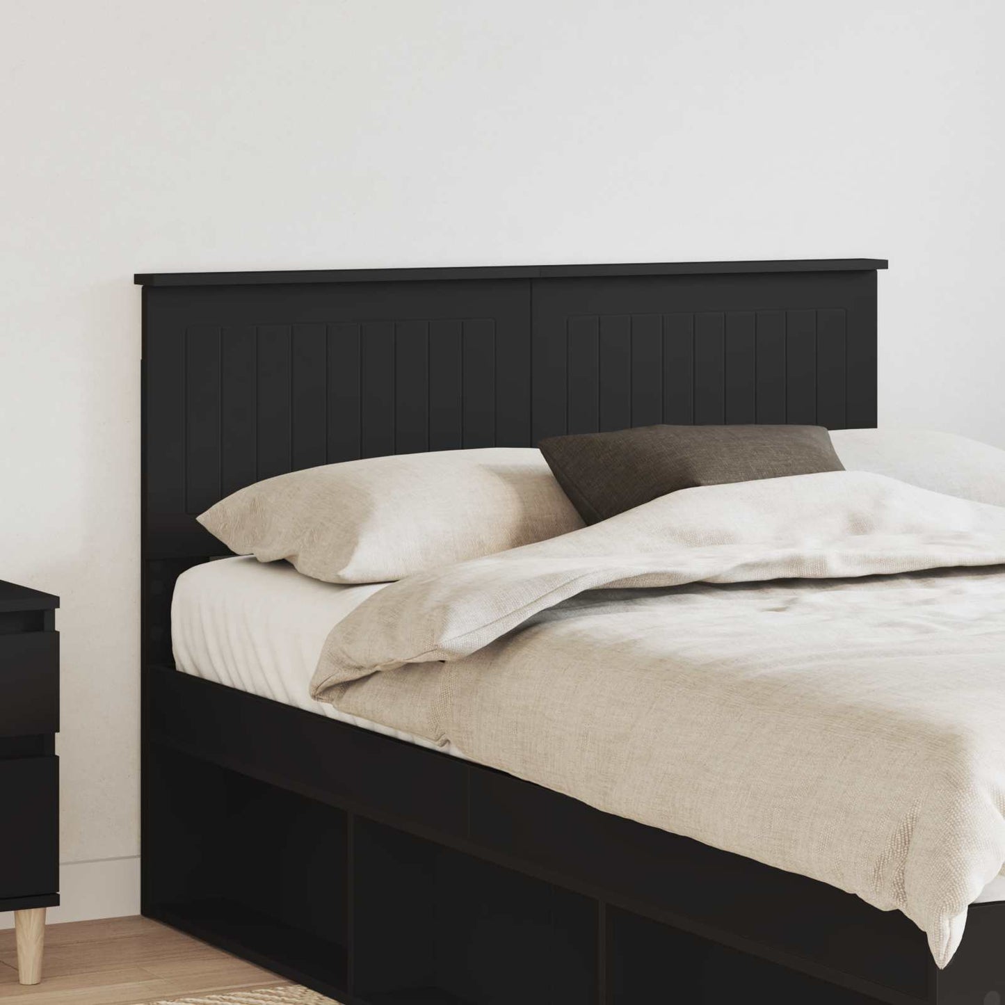 vidaXL Tête de lit noir aspect chêne 135 cm Bois d'ingénierie