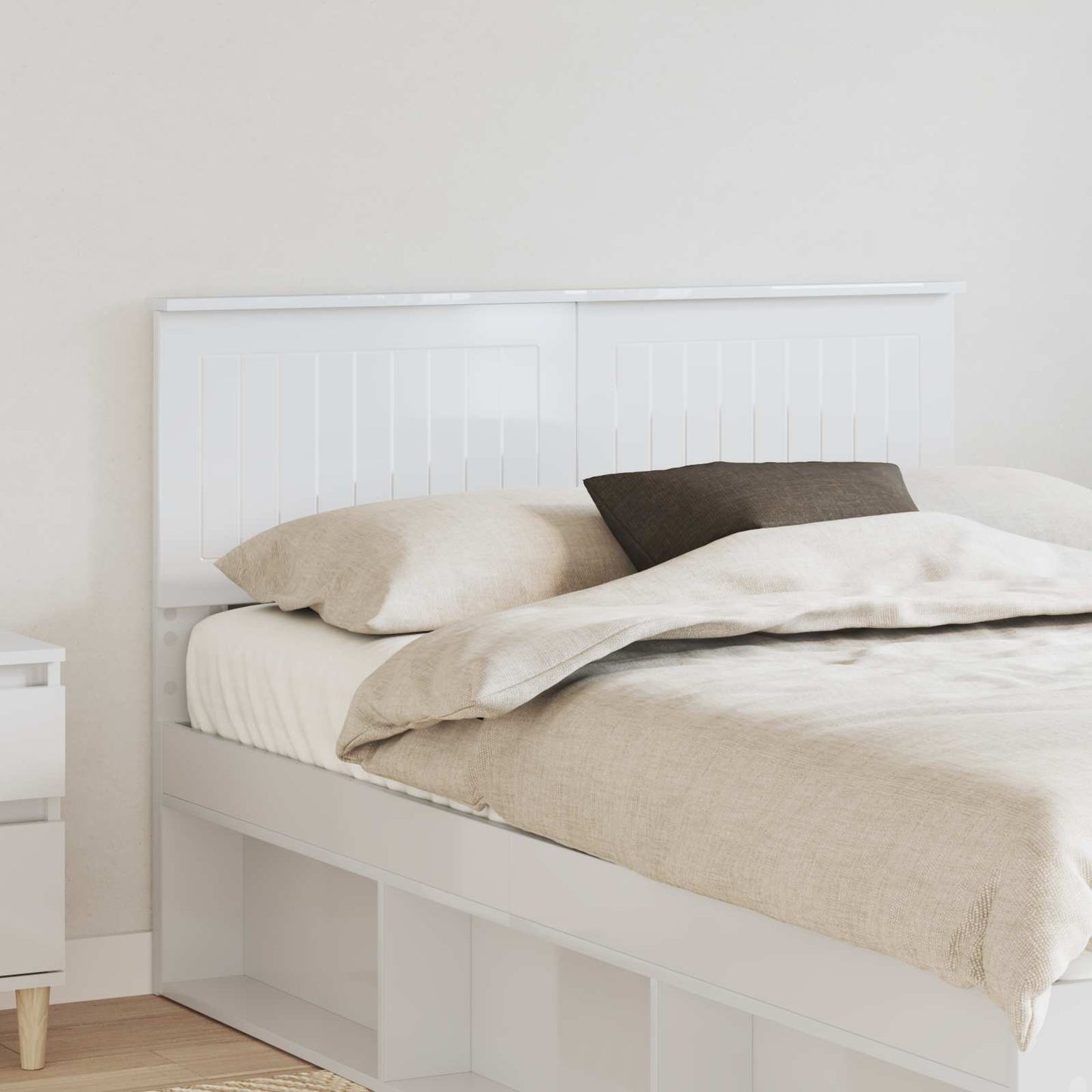 vidaXL Tête de lit Blanc brillant 135 cm Bois d'ingénierie