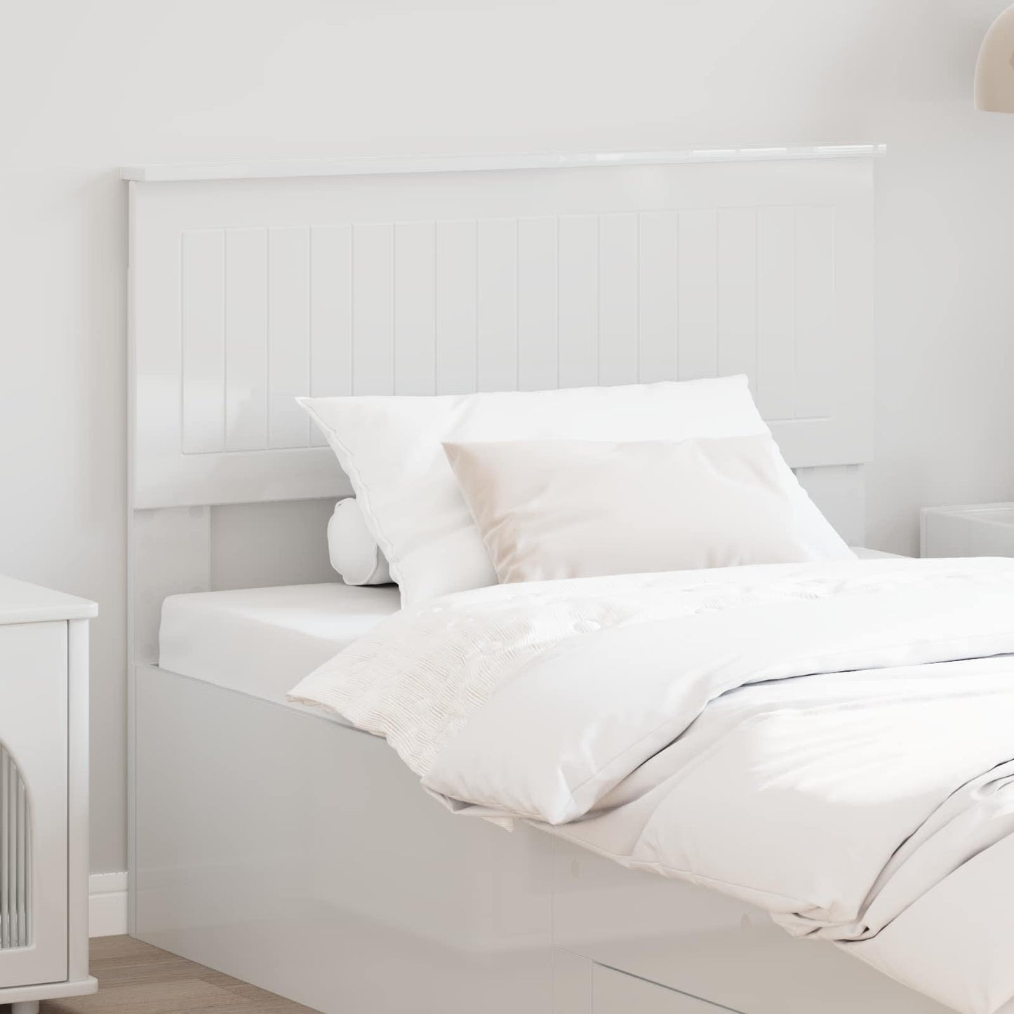 vidaXL Tête de lit Blanc brillant 100 cm Bois d'ingénierie