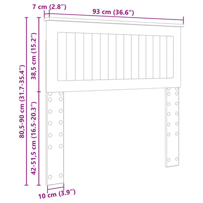 Kopfteil Schwarz Eichen-Optik 90 cm Holzwerkstoff