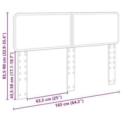 Kopfteil Beton Grau 160 cm Holzwerkstoff