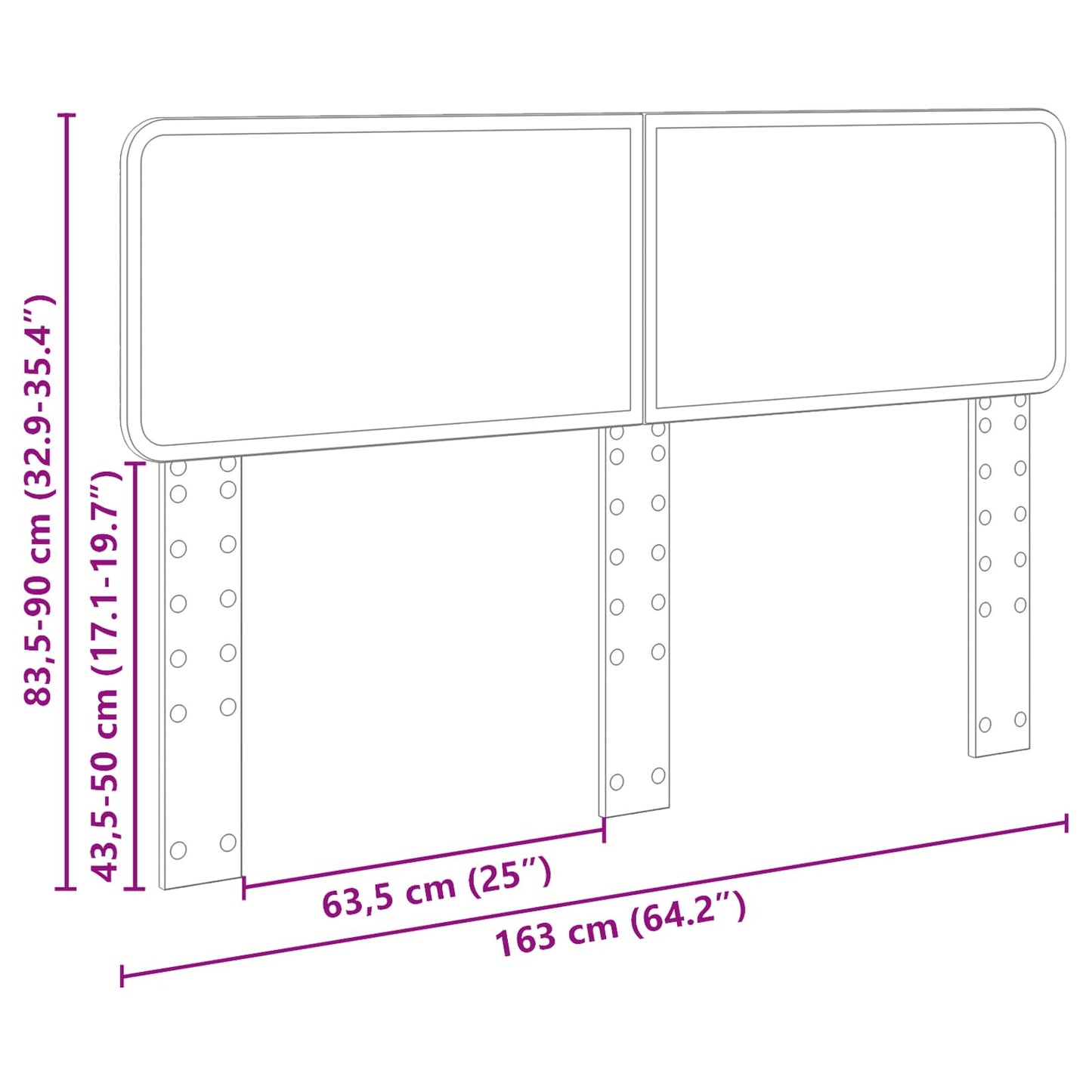 Kopfteil Altholz 160 cm Holzwerkstoff