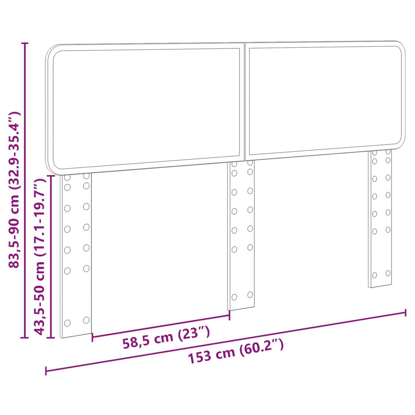 Kopfteil Braun Eichen-Optik 150 cm Holzwerkstoff
