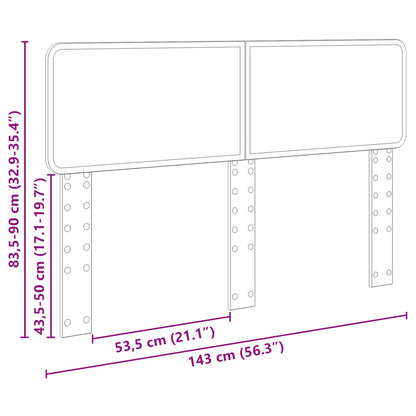 vidaXL Kopfteil Schwarz Eichen-Optik 140 cm Holzwerkstoff