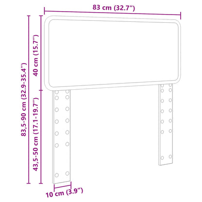 vidaXL Kopfteil Weiß 80 cm Holzwerkstoff