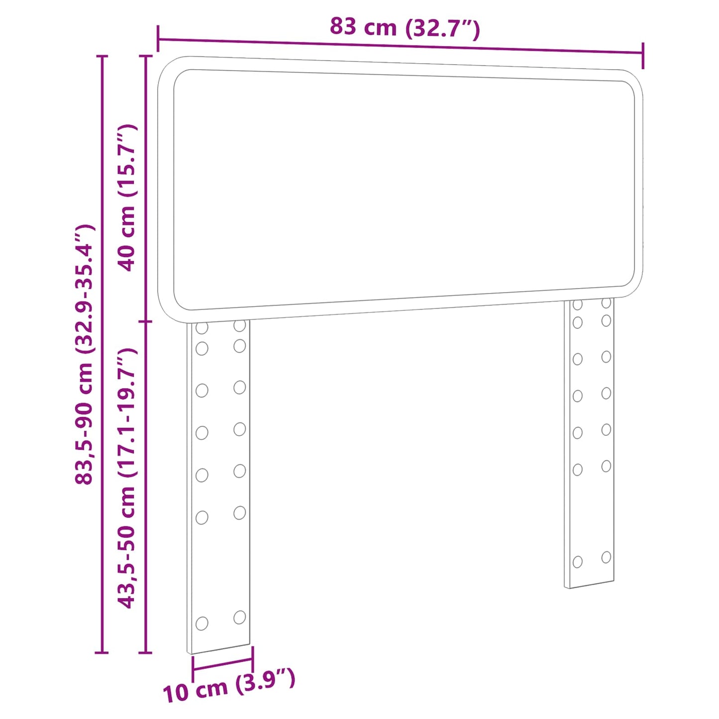 Kopfteil Geräucherte Eiche 80 cm Holzwerkstoff