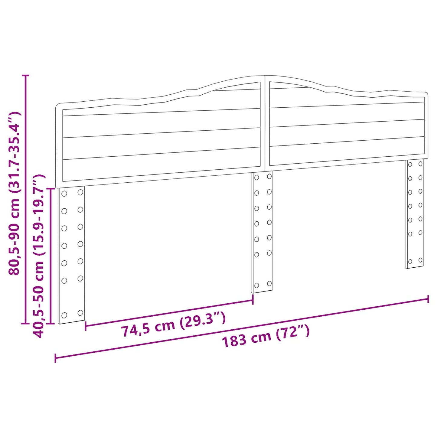 Kopfteil Artisan-Eiche 180 cm Holzwerkstoff