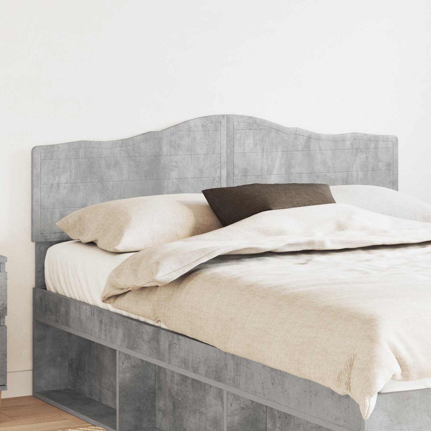 vidaXL Kopfteil Beton Grau 140 cm Holzwerkstoff
