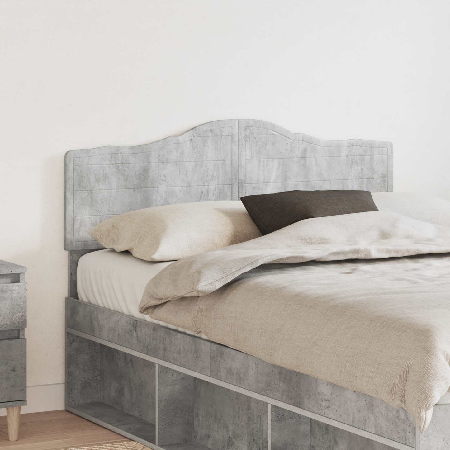 vidaXL Kopfteil Beton Grau 120 cm Holzwerkstoff