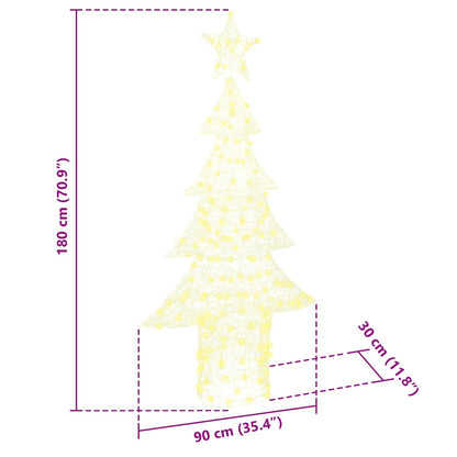 Weihnachtsbaum mit 240 LEDs Warmweiß 150 cm Acryl