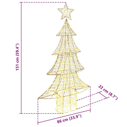 Weihnachtsbaum mit 160 LEDs Warmweiß 151 cm PET