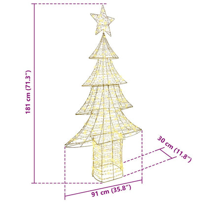 Weihnachtsbaum mit 240 LEDs Warmweiß 181 cm PET