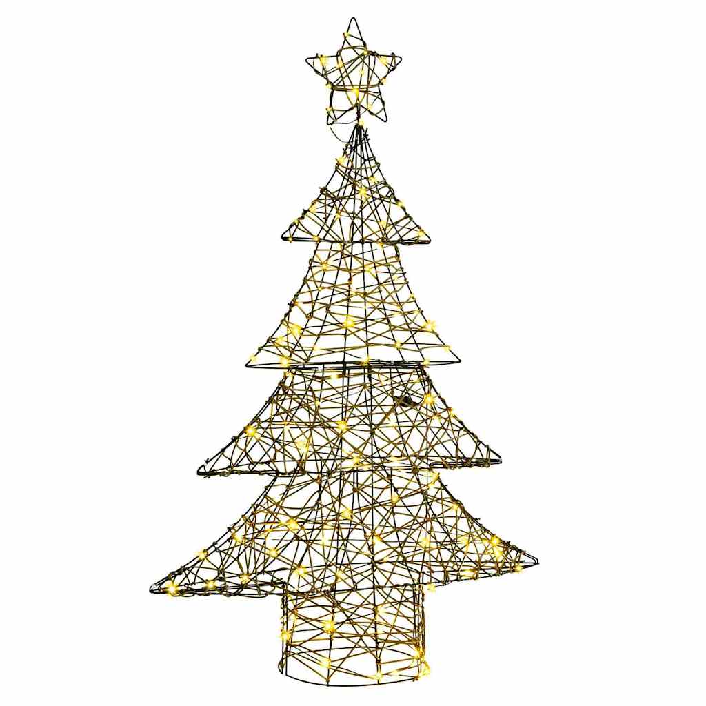 Weihnachtsbaum mit 120 LEDs Warmweiß 150 cm Rattan