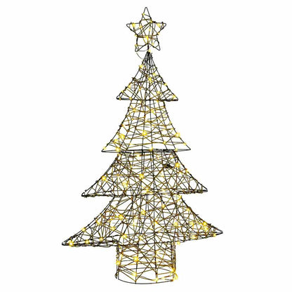 Weihnachtsbaum mit 120 LEDs Warmweiß 150 cm Rattan