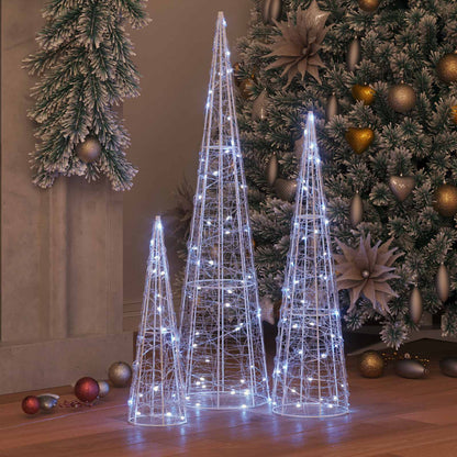 Weihnachtsbaum mit 90 LEDs 3 pcs Kaltweiß 20 x 20 x 80 cm Acryl