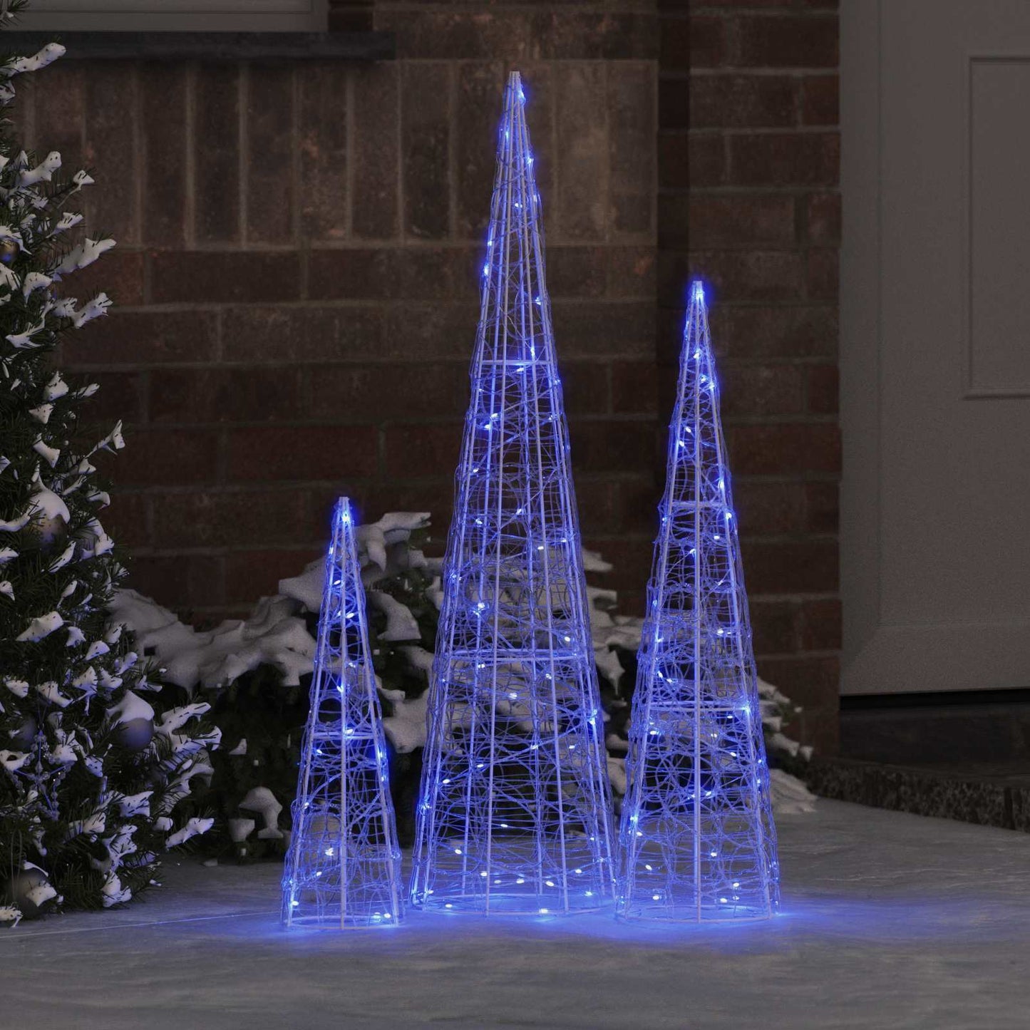Weihnachtsbaum mit 90 LEDs 3 pcs Blau 20 x 20 x 80 cm Acryl