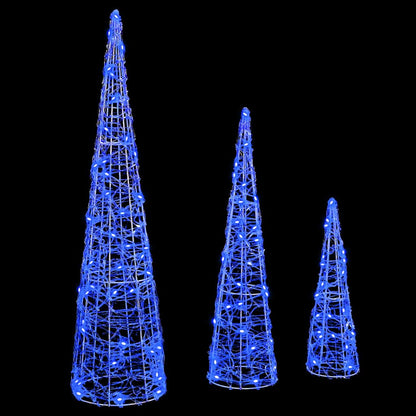 Weihnachtsbaum mit 90 LEDs 3 pcs Blau 20 x 20 x 80 cm Acryl