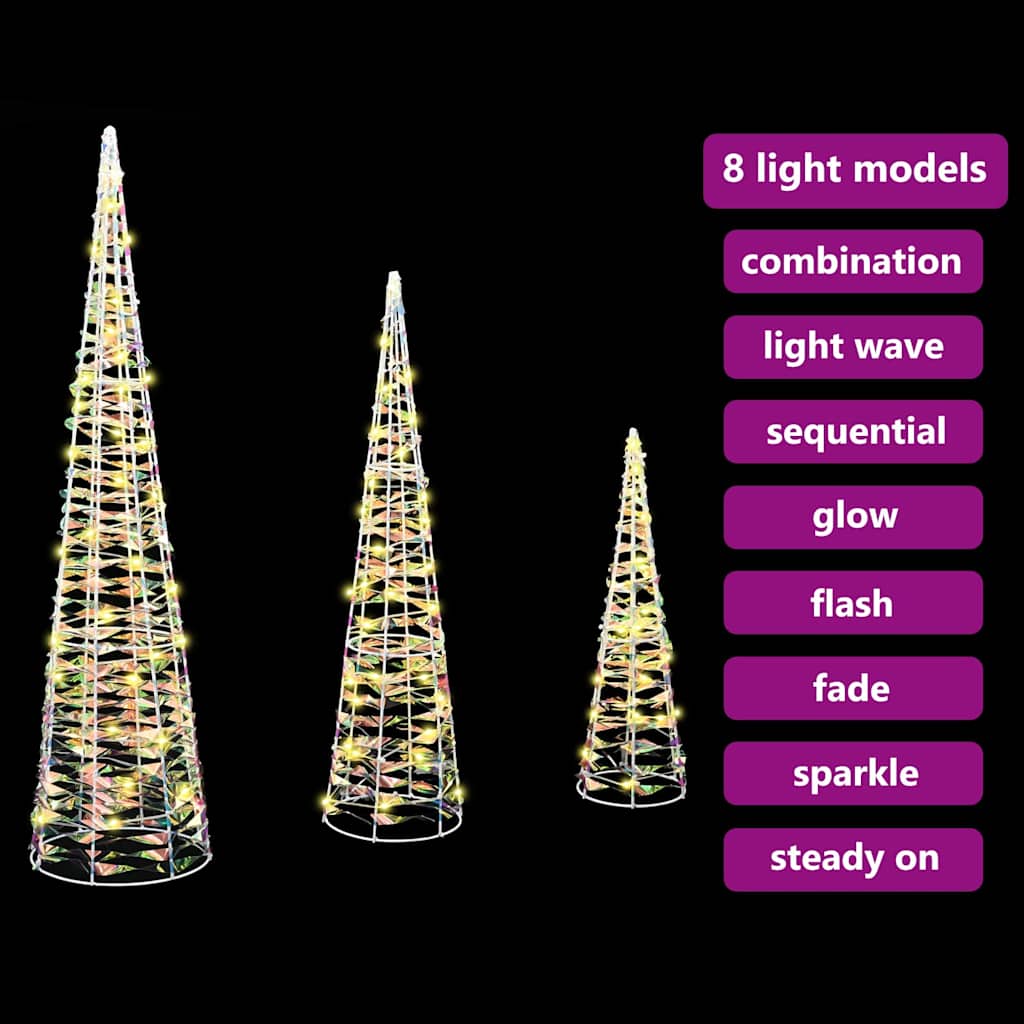 Weihnachtsbaum mit 90 LEDs 3 pcs Warmweiß 20 x 20 x 80 cm PET