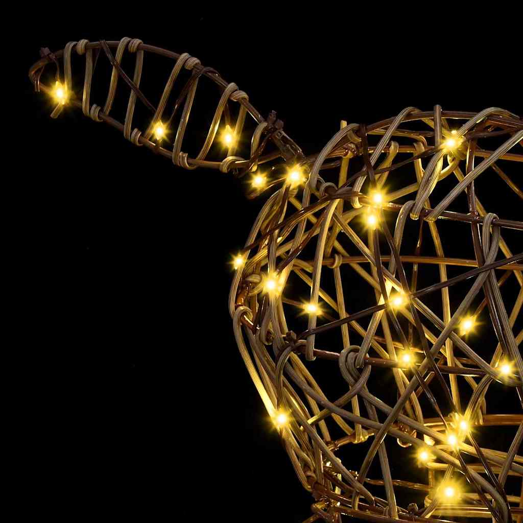 3D Rentier mit 140 LEDs Warmweiß 70 x 41 x 128 cm Rattan