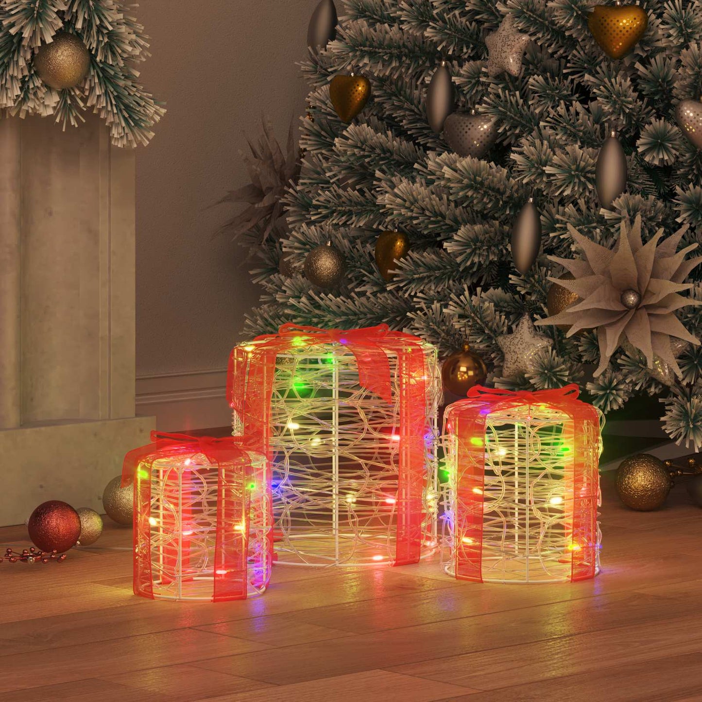 Geschenkbox Dekoration 3 pcs Bunt 20 x 20 x 21 cm Acryl