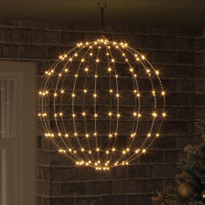Ball mit 192 LEDs Warmweiß 59,5 x 59,5 x 63 cm Metall