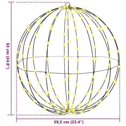 Ball mit 192 LEDs Warmweiß 59,5 x 59,5 x 63 cm Metall