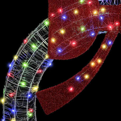 Kranz mit 60 LEDs Mehrfarbig 76 x 76 x 8,5 cm Acryl