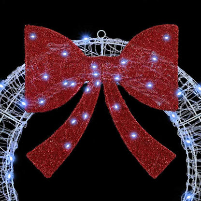 Kranz mit 150 LEDs Kaltweiß 120 cm Acryl