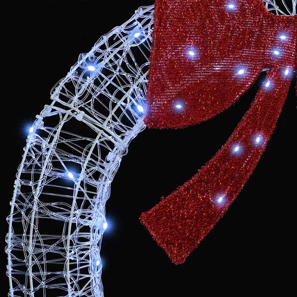 Kranz mit 150 LEDs Kaltweiß 120 cm Acryl