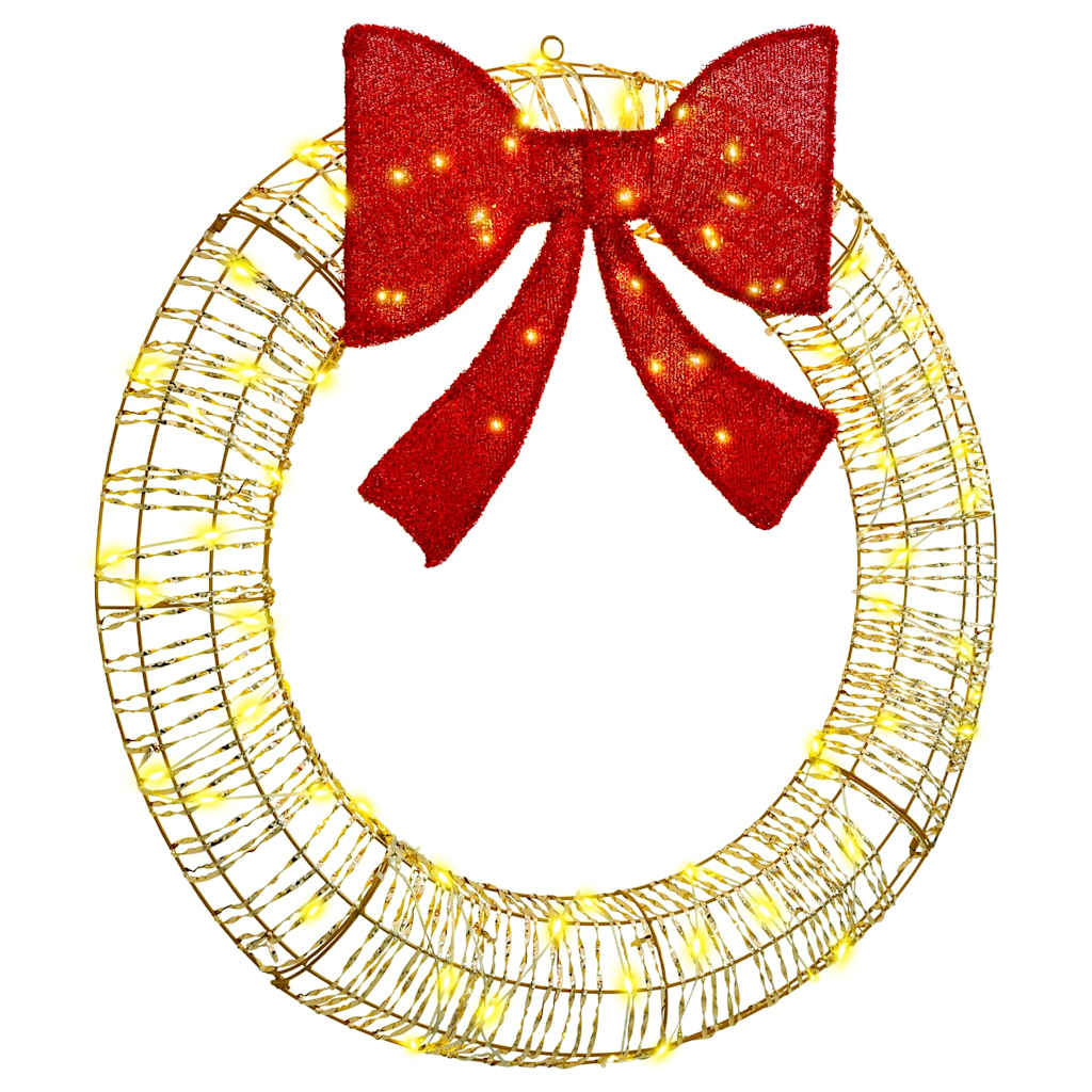 Kranz mit 80 LEDs Warmweiß 91 x 91 x 9 cm PET