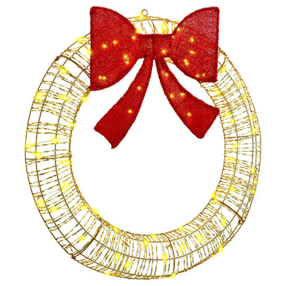 Kranz mit 80 LEDs Warmweiß 91 x 91 x 9 cm PET