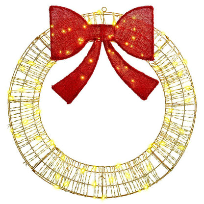 Kranz mit 80 LEDs Warmweiß 91 x 91 x 9 cm PET