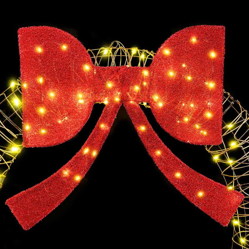 Kranz mit 150 LEDs Warmweiß 121 x 121 x 10 cm Rattan