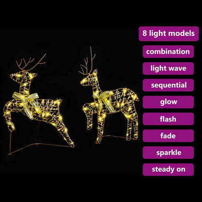 LED Rentiere mit 40 LEDs 2 pcs Warmes Weiß PET