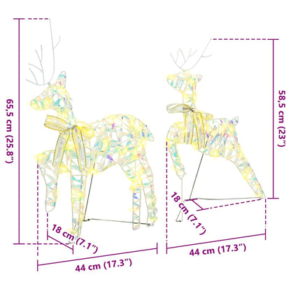 LED Rentiere mit 40 LEDs 2 pcs Warmes Weiß PET