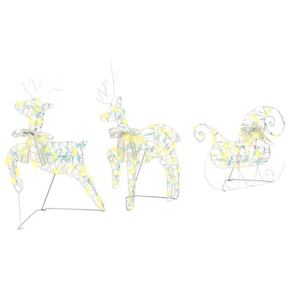 LED Rentiere mit 60 LEDs 3 pcs Warmes Weiß PET