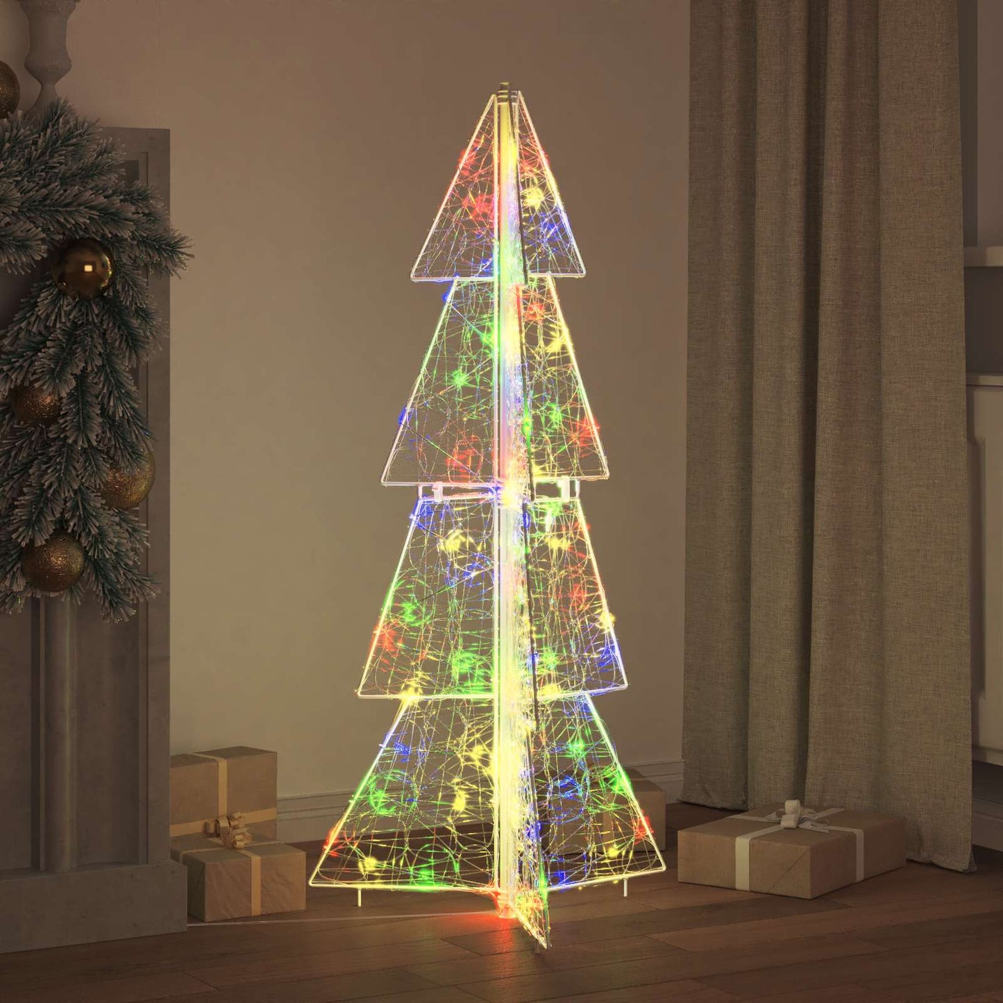 Weihnachtsbaum mit 100 LEDs Mehrfarbig 120 cm Acryl