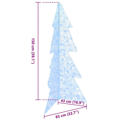 Weihnachtsbaum mit 160 LEDs Kaltweiß 150 cm Acryl