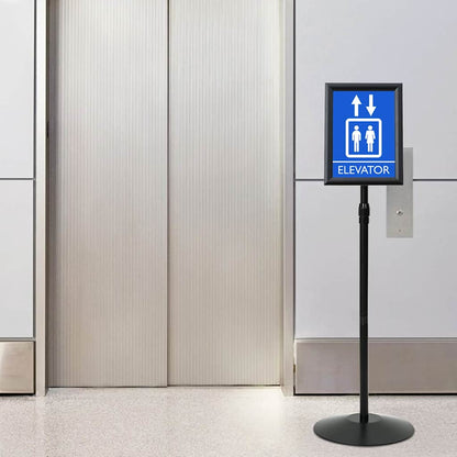 Podest-Posterständer Silber A4 PVC und Stahl