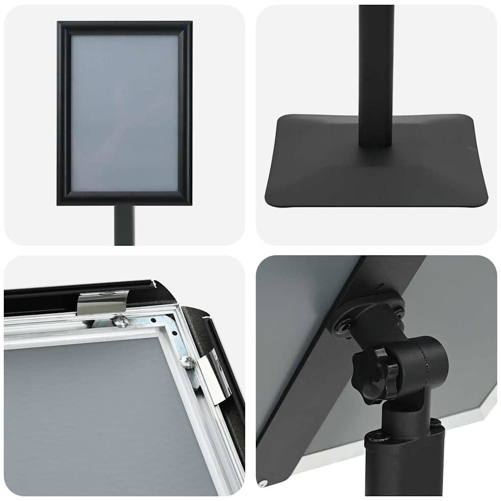 Podest-Posterständer Silber A4 Gusseisen