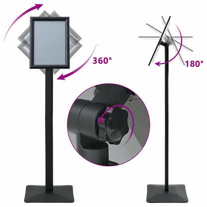 Podest-Posterständer Silber A4 Gusseisen