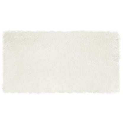 vidaXL Kunstschaffell Teppich Tafalla Weiß 80 x 150 cm Polyester